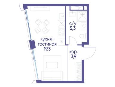 Планировки студии в ЖК «Остров»