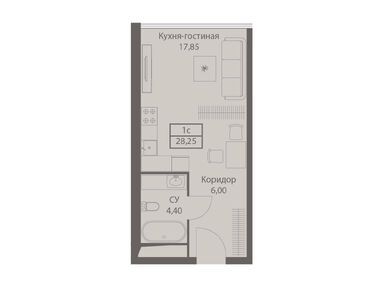 Планировки 1-к. апартаменты в МФК DIUS (Диус)