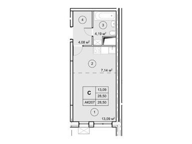 Планировки студии в ЖК «Экоград Новый Катуар»