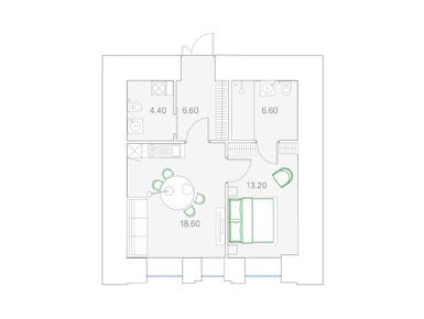 1-комнатная 49.00 кв.м, Клубный дом Duo (Дуо), 128 960 000 руб.
