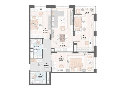 Планировки трехкомнатные в ЖК «Триумф» (Пушкино)