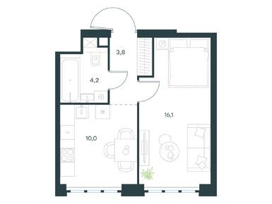 Планировки однокомнатные в Левел Южнопортовая