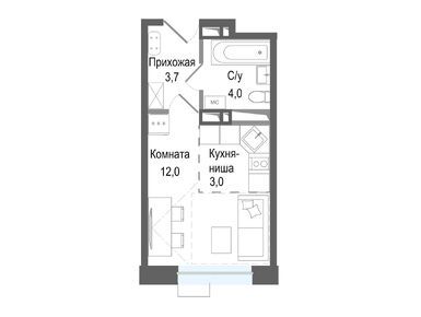 Планировки студии в ЖК «Киноквартал»