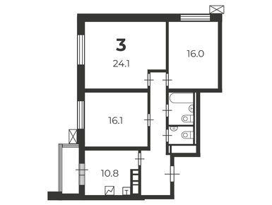 3-комнатная 85.60 кв.м, Жилой дом «Фрезер ш., д. 17», 34 376 507 руб.