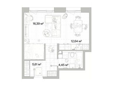 1-комнатная 39.09 кв.м, ЖК «Мыс», 12 872 728 руб.