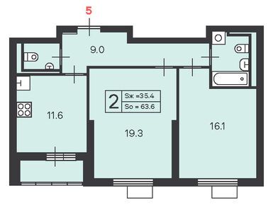 Планировки двухкомнатные в Жилой дом «Дмитровское ш., з/у 89 (стр. 1)»