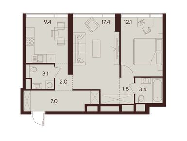Планировки двухкомнатные в ЖК Indy Towers (Инди Тауэрс)