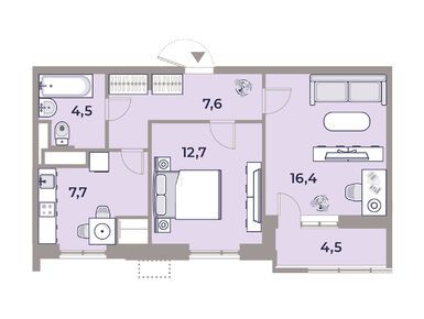 2-комнатная 54.40 кв.м, ЖК «Парк Легенд», 29 169 429 руб.