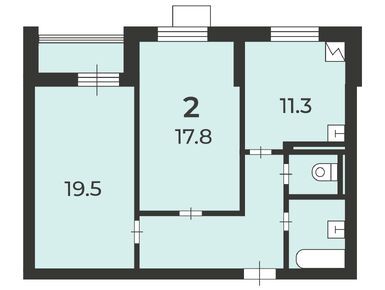 Планировки двухкомнатные в Жилой дом «Оренбургская ул., д. 30»