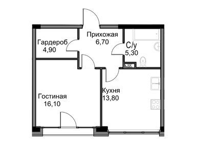 Планировки однокомнатные в Клубный квартал AFI Park «Воронцовский»