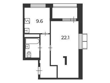 1-комнатная 43.00 кв.м, Жилой дом «Гарибальди ул., д. 31», 27 661 656 руб.