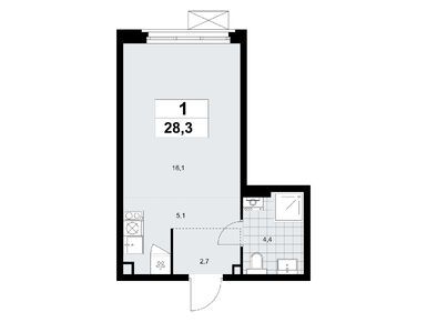 Планировки студии в Жилой квартал «Прокшино»