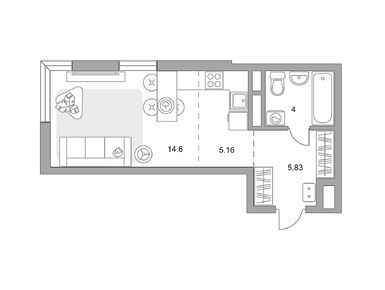 Студия 29.59 кв.м, ЖК «Императорские Мытищи», 6 523 717 руб.