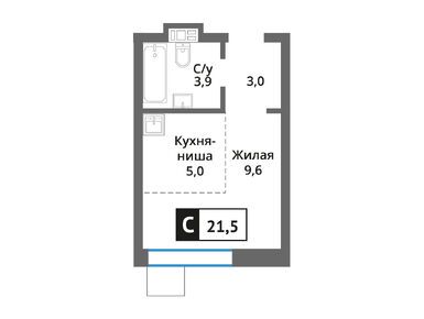 Студия 21.50 кв.м, Никольский квартал «Отрада», 5 035 520 руб.