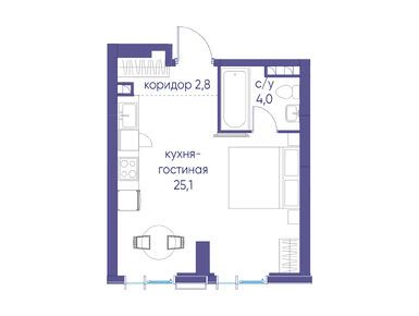 Планировки студии в ЖК «Событие»