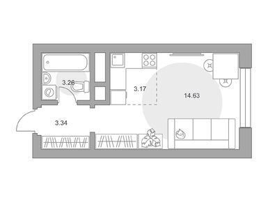 Студия 24.40 кв.м, ЖК «Ильинойс», 6 417 674 руб.