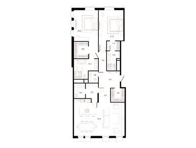 3-комнатная 147.80 кв.м, Клубный дом «Левшинский, 19», 368 146 152 руб.