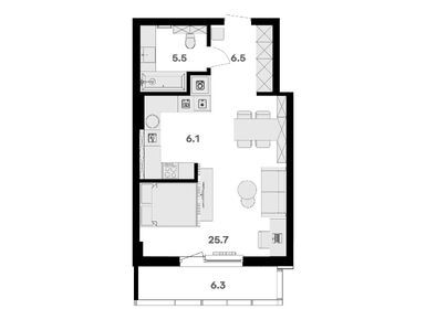 Планировки однокомнатные в ЖК River Нouse (Ривер Хаус)