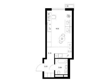 Планировки студии в Квартал Мит