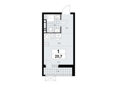 Планировки студии в Жилой район «Скандинавия»