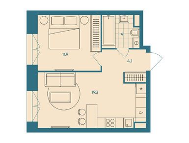 Планировки двухкомнатные в ЖК ERA (ЭРА)