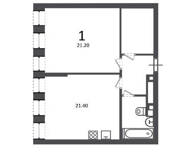 1-комнатная 59.70 кв.м, Жилой дом «Светланова ул., д. 11, к. 2», 27 189 314 руб.