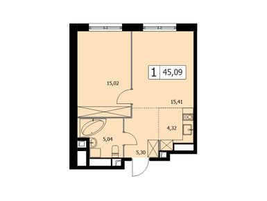 Планировки однокомнатные в ЖК Парковый квартал Self (Селф)