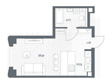 Студия 30.88 кв.м, ЖК TATE (Тейт), 18 384 598 руб.