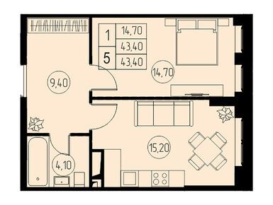 Планировки однокомнатные в ЖК «31 квартал»