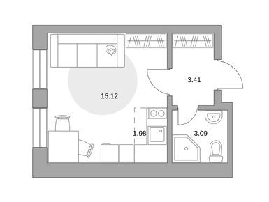 Студия 23.60 кв.м, ЖК «Пехра», 5 666 627 руб.