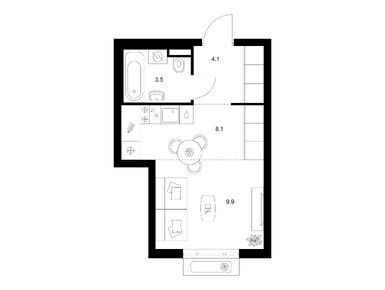 Студия 25.60 кв.м, Мичуринский парк, 15 421 440 руб.