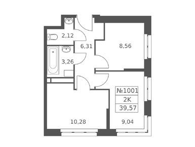 Планировки 2-к. апартаменты в «Волковская 67»