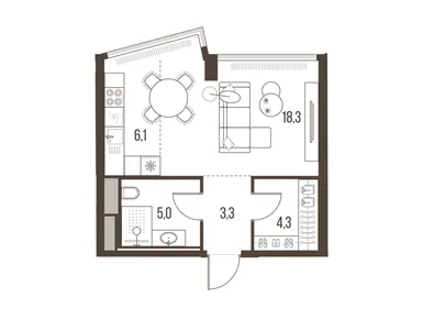 1-комнатная 37.00 кв.м, ЖК HIGH LIFE (Хай Лайф), 37 697 968 руб.