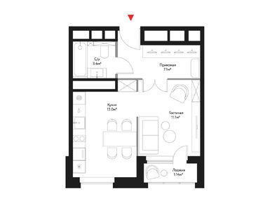 Планировки однокомнатные в ЖК «Время»