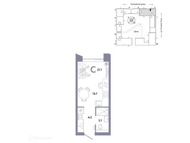 Планировки студии в ЖК «Страна. Заречная»