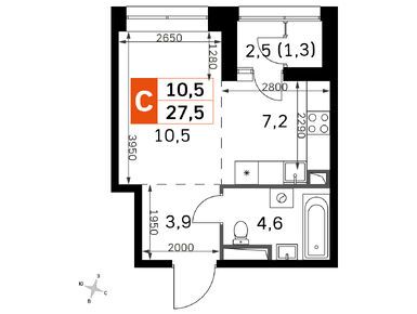 Студия 27.50 кв.м, ЖК «Скай Гарден», 15 342 965 руб.