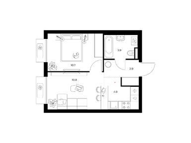 Планировки однокомнатные в Белая Дача парк