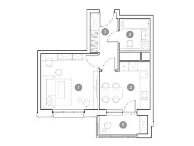 Планировки однокомнатные в ЖК «Гоголь Парк»