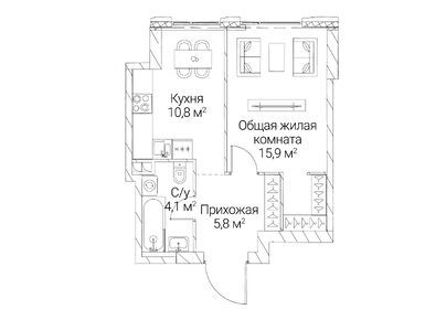 1-комнатная 36.60 кв.м, ЖК «Сезар Силика», 23 314 200 руб.