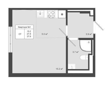 Студия 27.80 кв.м, ЖК «Яковлево», 6 843 804 руб.