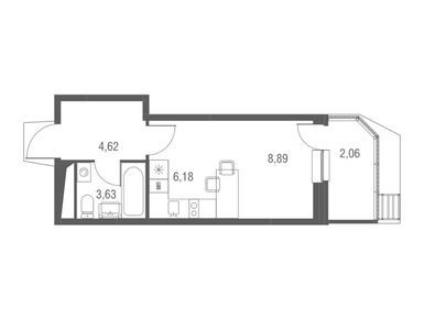 Студия 25.40 кв.м, ЖК «Одинбург», 8 290 000 руб.