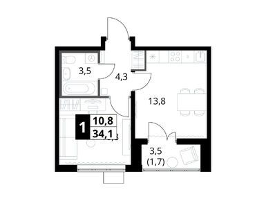 Планировки однокомнатные в ЖК «1-й Южный» (Первый Южный)