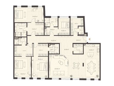 Планировки четырехкомнатные в Клубный дом Nicole (Николь)
