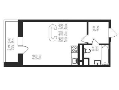 Планировки студии в ЖК «Ивантеевка 2020»
