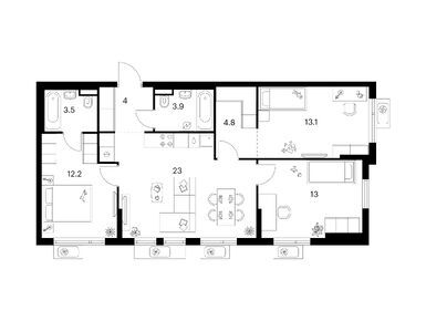 Планировки трехкомнатные в Ярославский квартал