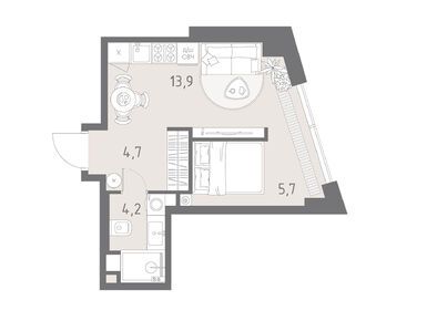 Планировки однокомнатные в ЖК «Родина Парк»