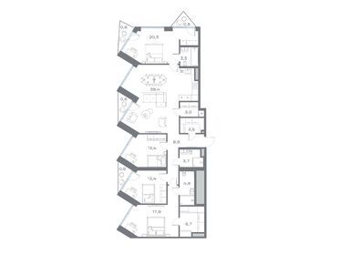 Планировки четырехкомнатные в ЖК «Дом горизонтов»