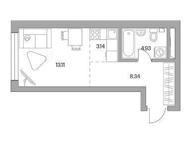 Студия 29.52 кв.м, ЖК «Тринити», 11 749 645 руб.
