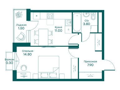 Планировки однокомнатные в ЖК «Равновесие»