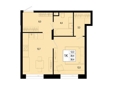Планировки однокомнатные в ЖК «Новая Щербинка»